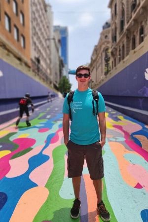 TFAS Santiago student Bryce Leech during the city walking tour.